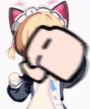 1girl 1other animal_ear_headphones animal_ears animated apron attacking_viewer b_zhan_cm_yang black_dress blonde_hair blue_archive blue_ribbon cat_ear_headphones cat_ears cheek_squash commentary_request dress fake_animal_ears grabbing_another's_face hair_ribbon halo head_grab headphones maid_apron maid_headdress meme momoi_(blue_archive) momoi_(maid)_(blue_archive) pink_eyes pink_halo pink_ribbon pov pov_cheek_grabbing_(meme) pov_hands punching punching_viewer rapid_punches ribbon tagme video white_apron white_background