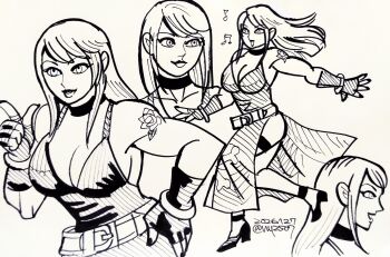 Rule 34 | 1girl, arm tattoo, b. jenet, backless dress, backless outfit, belt, bracelet, breasts, choker, cleavage, collarbone, dress, fatal fury, fingerless gloves, garou: mark of the wolves, gloves, high heels, jewelry, large breasts, long hair, rose tattoo, ry2507, sideboob, snk, tattoo, the king of fighters, thigh strap