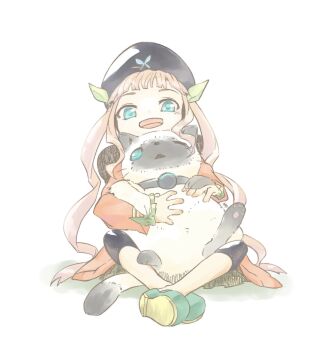 Rule 34 | 1girl, :d, animal, beret, black hat, blue eyes, brown hair, capri pants, cat, colorpoint (pattern), elle mel marta, green eyes, hat, highres, holding, holding animal, holding cat, long hair, mikkabouzu, open mouth, pants, pawpads, rollo (tales), shoes, siamese cat, smile, spandex, tales of (series), tales of xillia, tales of xillia 2, twintails