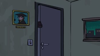 1boy adjusting_clothes adjusting_necktie animated animated_gif balaclava derivative_work door english_text formal_clothes gloves indoors light_switch looking_at_viewer meme necktie night opening_door peargor picture_frame pinstripe_pattern pinstripe_suit red_spy_(tf2) smile spy_(tf2) striped suit team_fortress_2 window