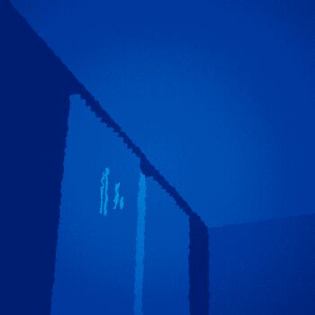 animated animated_gif blue_theme ceiling curtains dark film_grain headlight_beam indoors night no_humans original totorika window window_shadow