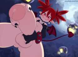 1futa animated bandeau black_bandeau black_choker black_gloves blush bracelet choker cloud cloudy_sky demon_tail demon_wings disgaea earrings elbow_gloves erection etna_(disgaea) flat_chest foreskin full_moon futanari giggling glans gloves highres jewelry large_penis loli looking_at_viewer masturbation moon moonlight night night_sky penis penis_focus penis_grab pointy_ears precum precum_bubble red_eyes red_hair red_tail red_wings riiya_(riiya932) skull_earrings sky smile smirk smug solo sound tagme tail tail_wagging testicles twintails video wings