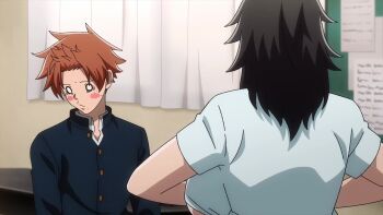 1boy 1girl aki_mary animated anime_screenshot backboob balcony black_hair bouncing_breasts breasts camisole camisole_lift cleavage clothes_lift convenient_censoring curvy doctor flashing freckles freckles_on_breasts glasses gym_shorts highres huge_breasts ichinose_shiki_(tougen_anki) lifting_own_clothes lips medium_hair mole mole_under_eye no_bra orange_hair sagging_breasts school_uniform shirt_lift shorts sound tagme tall_female thick_eyebrows thick_lips thick_thighs thighs tougen_anki video white_camisole yellow_eyes