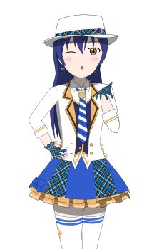 Rule 34 | 1girl, :3, ;o, absurdres, artist name, artist request, blowing kiss, blue bow, blue gloves, blue hair, blue necktie, blue skirt, blue vest, blush, bow, bracelet, breasts, brown eyes, buttons, cardigan, checkered clothes, checkered gloves, checkered skirt, collared shirt, dress, dress shirt, earrings, female focus, fingerless gloves, formal clothes, frilled skirt, frills, gloves, hair between eyes, hand on own hip, heart, heart (symbol), heart bracelet, heart earrings, highres, jacket, jewelry, long hair, looking at viewer, love live!, love live! school idol festival, love live! school idol festival after school activity, love live! school idol project, miniskirt, necktie, one eye closed, orange skirt, parted lips, pearl bracelet, plaid clothes, plaid skirt, pleated, pleated skirt, shirt, short sleeves, single fingerless glove, skirt, small breasts, smile, solo, sonoda umi, striped bow, striped clothes, striped necktie, striped neckwear, suit, suit jacket, three-quarter sleeves, vest, white background, white bow, white cardigan, white headwear, white jacket, white legwear, white suit, wing collar, yellow eyes