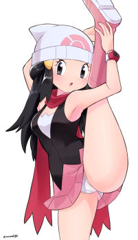 1girl dawn_(pokemon) miniskirt panties pokemon pokemon_dppt sawarabi_(sawarabi725) skirt solo underwear white_panties