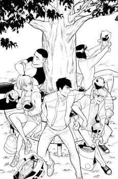 2girls 3boys backpack bag character_doll doll glasses grass greyscale gurihiru jason_lee_scott kimberly_ann_hart mammoth_ranger mighty_morphin_black_ranger mighty_morphin_blue_ranger mighty_morphin_pink_ranger mighty_morphin_power_rangers mighty_morphin_red_ranger mighty_morphin_yellow_ranger monochrome multiple_boys multiple_girls official_art ponytail power_rangers power_rangers_(boom!_studios) ptera_ranger sitting sleeping tiger_ranger tree tricera_ranger trini_kwan tyranno_ranger william_cranston zachary_taylor