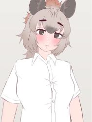 animated breasts eka_kinoko extra_ears grey_eyes grey_hair kemono_friends large_breasts long_hair multicolored_hair nipples spotted_hyena_(kemono_friends) video