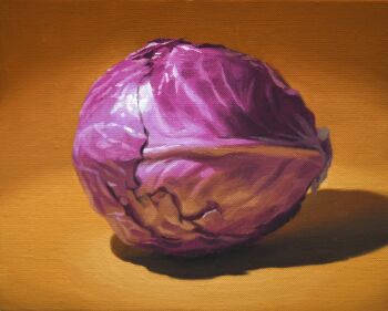 Rule 34 | absurdres, cabbage, food, highres, naoya ohtani, no humans, oil painting (medium), original, painting (medium), shadow, still life, traditional media, vegetable