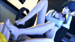 1boy 1futa 3d animated atlus bottomless chair choker collarbone doctor esk feet femdom footjob futa_with_male futanari goth_fashion hand_on_own_head jewelry lab_coat large_penis megami_tensei nail_polish necklace office_chair penis penis_size_difference persona persona_5 red_nails smirk source_filmmaker_(medium) swivel_chair takemi_tae toenail_polish toenails toes video