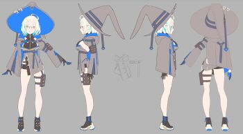 1girl ahoge blair_labri breasts gloves hat highres indie_virtual_youtuber kuro-ye pouch reference_sheet sideboob tagme virtual_youtuber white_hair witch_hat yellow_eyes