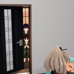 3d 4girls animated aqua_hair character_request doorway excited female_focus headpat indoors interior kantai_collection kaotaro12 kiss kitakami_(kancolle) kumano_(kancolle) looking_at_another mikumikudance_(medium) multiple_girls ooi_(kancolle) open_door peeking silver_hair source_request suzuya_(kancolle) video voyeurism yuri