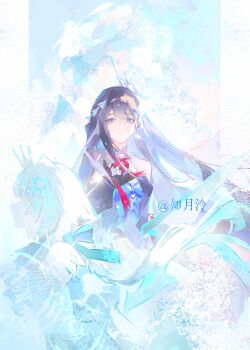 Rule 34 | 2girls, absurdres, aijiang013, black dress, black hair, black shrug, blue eyes, cerydra (honkai: star rail), chinese commentary, closed mouth, commentary request, crown, dress, gloves, hair ornament, highres, honkai: star rail, honkai (series), hysilens (honkai: star rail), long hair, looking at viewer, multiple girls, red gloves, shrug (clothing), very long hair