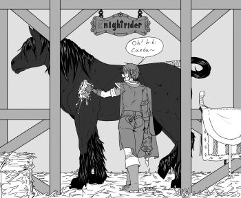 ass_tattoo bestiality cum fire_emblem fire_emblem:_mystery_of_the_emblem handjob highres horse kiahl lipstick lipstick_mark lipstick_mark_on_penis makeup marth_(fire_emblem) netorare nintendo tagme tattoo yaoi