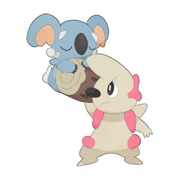 closed_eyes drawfag gen_5_pokemon gen_7_pokemon komala log nintendo no_humans non-web_source pokemon pokemon_(creature) pokemon_sm simple_background sleeping sleeping_upright timburr white_background