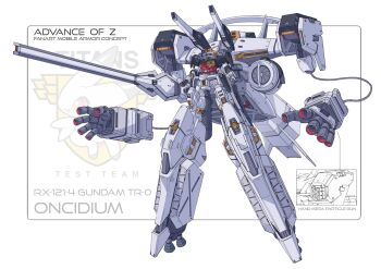 absurdres advance_of_zeta aqua_eyes character_name copyright_name dendrobium_schema disembodied_hand extra_arms fusion gundam gundam_0083 gundam_unicorn highres mecha mobile_armor mobile_suit neo_zeong no_humans open_hands robot science_fiction solo tr-6_inle v-fin zen_(jirakun)