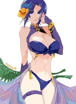 1girl bare_shoulders bikini breasts fire_emblem fire_emblem:_the_blazing_blade fire_emblem_heroes large_breasts looking_at_viewer nintendo official_alternate_costume purple_bikini purple_eyes purple_hair sidelocks swimsuit touji_22 upper_body ursula_(fire_emblem) ursula_(summer)_(fire_emblem)