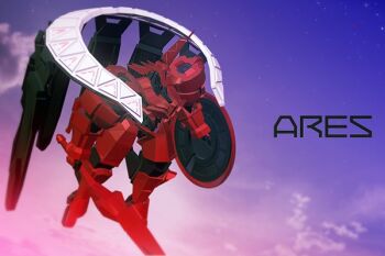 1other 3d ares_(fate) armor fate/grand_order fate_(series) holding holding_sword holding_weapon huke joints mechanical_arms red_armor robot robot_joints shield sword weapon