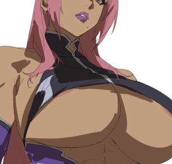 1girl breasts dark-skinned_female dark_skin ingrid_(taimanin_asagi) large_breasts long_hair taimanin_(series) taimanin_murasaki