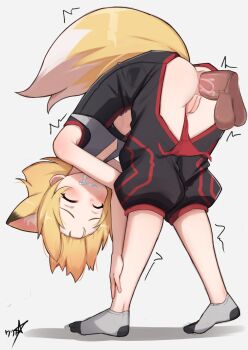 absurdres accident accidental_exposure accidental_pervert anal animal_ears anus ass baggy_clothes baggy_pants bent_over boppin butt_crack clenched_teeth commission crying disembodied_penis drooling dungeons_&amp;_dragons fang flashing flat_chest fox_ears fox_girl fox_tail functionally_nude happy highres in_heat japanese_clothes jumpsuit kitsune large_insertion large_penis leg_grab loli masochism nervous nervous_smile nervous_sweating older_male_and_younger_female pain pants penis punishment pussy pussy_peek rough_sex sarayah smile socks streaming_tears stretching swaying sweat tail tears teasing teeth trembling trembling_legs uncensored