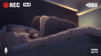 1boy 1girl age_difference aged_down animated animated_gif bed black_hair blanket cellphone dark_room dreaming emotionless_sex expressionless flashback grabbing_another's_breast groping hetero hige_wo_soru._soshite_joshikousei_wo_hirou. hotel hotel_room indoors interior looping_animation missionary night nude ogiwara_sayu phone recording sex smartphone uncensored under_covers vaginal