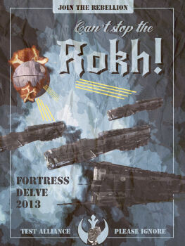 Rule 34 | battleship (eve online), caldari state (eve online), combat ship (eve online), commentary, dated, davio911, death star, english commentary, english text, eve online, fleet, grey theme, highres, ishukone corporation (eve online), logo, military vehicle, no humans, poster (medium), propaganda, rokh (eve online), science fiction, spacecraft, star wars, test alliance please ignore (eve online), vehicle focus, vehicle name