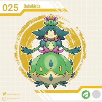 alisfakemon artist_name character_name fakemon full_body highres instagram_logo instagram_username looking_at_viewer nintendo no_humans original plant_monster pokemon pokemon_(creature) solo twitter_logo twitter_username