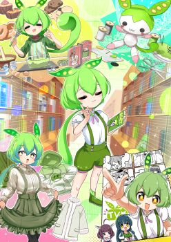 Rule 34 | 3girls, alternate costume, blush, book, bookshelf, character doll, checkerboard cookie, chocolate chip cookie, closed mouth, collared shirt, commentary request, cookie, doll, emphasis lines, food, frilled skirt, frills, full body, green footwear, green hoodie, green shorts, green skirt, highres, holding, holding book, hood, hood down, hoodie, lets0020, long hair, low ponytail, multiple girls, open mouth, pea pod, pincushion, ponytail, scissors, shirt, shoes, shorts, skirt, smile, solo focus, standing, suspender skirt, suspenders, thread, touhoku kiritan, touhoku zunko, voiceroid, voicevox, white shirt, zundadon, zundamon, zundamon (utau)