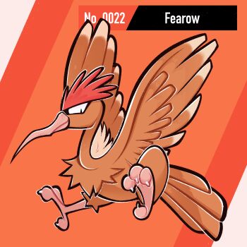 beak bird brown_feathers character_name eggmilky fearow feathered_wings feathers full_body gen_1_pokemon highres nintendo no_humans numbered pokemon pokemon_(creature) solo wings