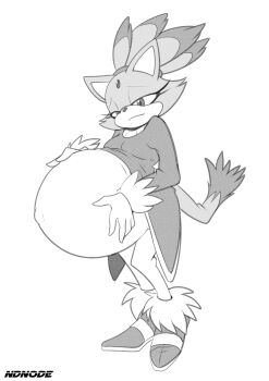 1girl animal_ears big_belly blaze_the_cat boots cat_ears cat_girl cat_tail commission commissioner_upload eyelashes forehead_jewel fur-trimmed_boots fur-trimmed_gloves fur_cuffs fur_trim furry furry_female gem_on_head gloves hands_on_own_stomach high_heel_boots high_heels highres jewelry leggings monochrome ndnode ponytail pregnant solo sonic_(series) sonic_rush sonic_rush_adventure tail tailcoat white_gloves white_leggings