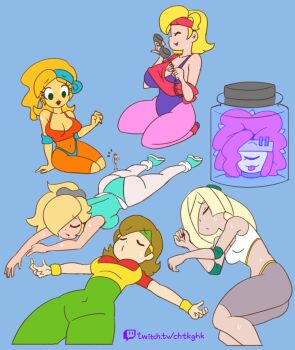 5-volt 6+girls :3 aerobics age_difference alternate_breast_size alternate_costume alternate_hairstyle ass asymmetrical_hair bare_shoulders bike_shorts blonde_hair blue_eyes bodysuit bottle bound breasts brown_eyes brown_hair chibi-robo! chibi_robo covered_navel crossover curvy elbow_pads exercising female_focus floating_hair full_body green_eyes gym_uniform hands_on_own_hips headband helen_sanderson high_ponytail highleg highleg_leotard highleg_panties highres holding holding_phone huge_ass large_breasts leotard lipstick long_hair looking_at_another lusamine_(pokemon) lying makeup mario_(series) matching_hair/eyes mature_female metroid midriff minuspal monster_girl mother_(series) mother_2 mother_brain multiple_girls navel ness's_mom nintendo on_stomach open_mouth pale_skin panties personification phone pokemon pokemon_sm ponytail red_lips red_shirt rosalina shiny_clothes shiny_skin shirt short_hair shorts simple_background sitting size_difference skin_tight small_breasts smile super_mario_galaxy sweat sweatdrop taut_clothes taut_shirt thick_thighs thighs thong thong_leotard twitter_username underwear warioware warioware:_gold wide_hips