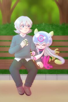 Rule 34 | bandaged arm, bandages, blue eyes, digimon, digimon (creature), digimon ghost game, higashimitarai kiyoshiro, highres, jellyfish girl, jellymon, monster girl, pamshindouu, short hair, tentacle hair, tentacles, white hair