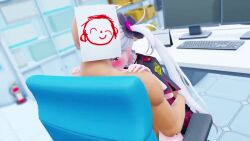 1boy 1girl 3d animated audible_speech bald blue_archive chair clothed_female_nude_male clothed_sex cum cum_in_pussy doodle_sensei_(blue_archive) dress exaggerated_movements face-to-face faceless faceless_male female_orgasm french_kiss hands_on_another's_shoulders kaotaro12 kiss kneeling loli mutsuki_(blue_archive) nude on_chair orgasm sensei_(blue_archive) sex sitting sitting_on_person sound straddling sucking_male_nipple tagme upright_straddle video wariza