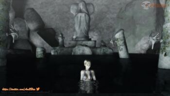 1girl 3d animated arm_under_breasts bikini blonde_hair blue_eyes bouncing_breasts breasts cleavage close-up curvy demento embarrassed fiona_belli jiggle large_breasts legs long_hair low_ponytail navel pink_lips ponytail sideboob solo swimsuit tagme thighs thong_bikini video virtuablueam2 walking water