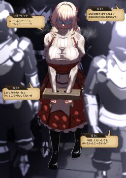 bdsm blindfold bondage bound defeat gag gagged highres original restrained scarlett_(unicorn_overlord) unicorn_overlord wiffle_gag zetsu_red