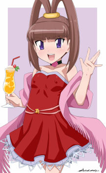 amano_nene_(digimon_xros_wars) chicago-x christmas digimon digimon_xros_wars hair_ornament hairclip highres long_hair ponytail scarf split_ponytail