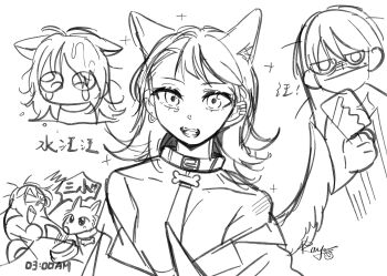 Rule 34 | 2girls, animal ears, animalization, bang dream!, bang dream! it&#039;s mygo!!!!!, chibi, chinese text, choker, collar, commentary request, dog ears, dog girl, dog tail, ear piercing, earrings, highres, holding, holding leash, jewelry, kemonomimi mode, leash, mole, mole under eye, multiple girls, off shoulder, open mouth, piercing, sharp teeth, shiina taki, tail, teeth, translation request, yahata umiri, yoyoray20001996