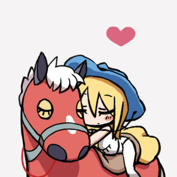 1980s_(style) 1girl chan_co chibi cowboy_hat cowboy_western female_focus ginga_senpuu_braiger hat horse horseback_riding j9_series oldschool retro_artstyle riding solo