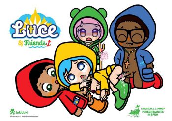 2boys 2girls bible_(object) blacked_(phrase) blowjob_while_penetrated blue_eyes blue_hair blue_raincoat blush boots breasts caught chibi clothed_sex copyright_name cross cross_necklace cum cum_in_pussy cumdrip dark-skinned_male dark_skin fe_(jubilee_2025) fellatio glasses green_footwear green_raincoat group_sex hetero highres interracial jewelry jubilee_2025 kneeling latin_text luce_(jubilee_2025) marquisdesade mmf_threesome multiple_boys multiple_girls naked_raincoat necklace onlookers oral orange_footwear orange_raincoat pink_hair pussy_juice raincoat rubber_boots simple_background sky_(jubilee_2025) small_breasts spitroast symbol-shaped_pupils threesome uncensored vaginal watching white_background xin_(jubilee_2025) yellow_raincoat