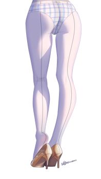 1girl absurdres ass commentary_request from_behind high_heels highres leg_focus lower_body original panties panties_under_pantyhose pantyhose skindentation solo standing thigh_gap thighs underwear white_panties white_pantyhose xiaoxi0619
