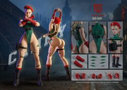 Rule 34 | 1girl, ass, blonde hair, blue eyes, boots, braid, cammy white, capcom, female focus, figure, fingerless gloves, full body, gloves, hat, huge ass, leotard, long hair, looking at viewer, scar, scar on face, solo, street fighter, thick thighs, thighs, twin braids, wide hips