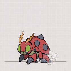 animated antennae bug claws digimon digimon_(creature) energy evolution exoskeleton highres horns kabuterimon rhinoceros_beetle sharp_teeth spikes teeth tentomon video