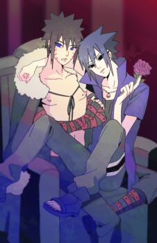 2boys black_hair blue_eyes male_focus multiple_boys naruto:_road_to_ninja naruto_(series) naruto_shippuuden uchiha_sasuke uzumaki_naruto yaoi