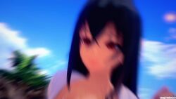 1boy 1girl 3d ahoge animated audible_speech azur_lane beach black_hair bouncing_breasts breasts censored cheating_(relationship) cleavage clock countdown cum ejaculation ejaculation_between_breasts female_focus hetero highres huge_breasts koikatsu_(medium) male_pubic_hair mosaic_censoring outdoors paizuri pov pubic_hair red_eyes red_nails s.egg1124 sand sky sound sweat swimsuit tagme taihou_(azur_lane) taihou_(seaside_daydreams)_(azur_lane) video water