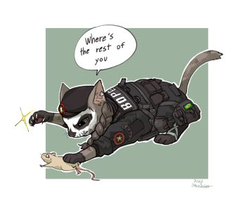 animal animalization bope brazilian_flag cat caveira_(rainbow_six_siege) english_text golaegun hat insignia mouse_(animal) no_humans patch rainbow_six rainbow_six_siege