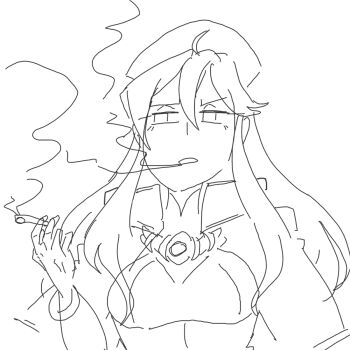 cigarette davewaterfalls fire_emblem fire_emblem:_the_binding_blade hat lilina_(fire_emblem) nintendo sketch smoking