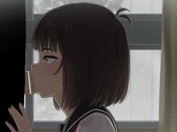 1boy 1girl animated bar_censor blush brown_eyes brown_hair censored deepthroat erection fellatio from_side hetero loli looping_animation mizumizuni oral osanai_yuki penis profile sailor_collar saliva school_uniform short_hair shoushimin_series solo_focus tagme throat_bulge veins veiny_penis video