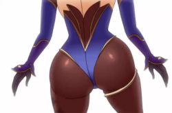 1girl animated ass ass_shake black_pantyhose dancing divine_wine_(vampiranhya) elbow_gloves genshin_impact gloves huge_ass jewelry leotard mona_(genshin_impact) pantyhose simple_background solo thighlet twerking video white_background