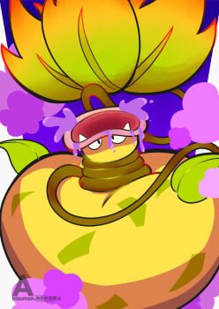 abisuabisu84 acid commentary english_commentary fangs gas gen_1_pokemon highres leaf mega_victreebel nintendo no_humans open_mouth pink_lips plant pokemon pokemon_(creature) pokemon_focus smile solo victreebel vines