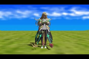 2girls animated blonde_hair dancer harem_outfit long_hair mikumikudance_(medium) multiple_girls mythra_(xenoblade) pyra_(xenoblade) red_hair tagme video xenoblade_chronicles_(series)