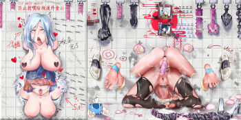 2girls ahegao anal anal_object_insertion ass ass_focus blue_hair blush breasts breasts_out cum cum_in_ass cumdrip cumdump dildo dildo_riding genshin_impact glory_hole heart high_heels huge_ass large_breasts large_penis lip_biting looking_at_viewer multiple_girls nail_polish naughty_face nude object_insertion penis pussy sex_toy shenhe_(genshin_impact) shiny_skin sweat sweatdrop thighhighs through_wall tissue_box toenail_polish toenails toes tongue tongue_out torn_clothes white_hair yelan_(genshin_impact)